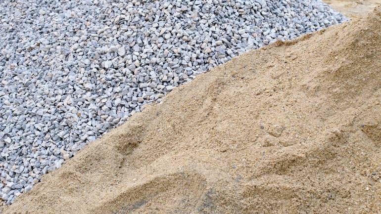 gladde tuintegels grind zand